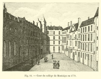 Cour du collège de Montaigu en 1779 - French School