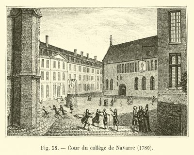 Cour du collège de Navarre, 1780 - French School