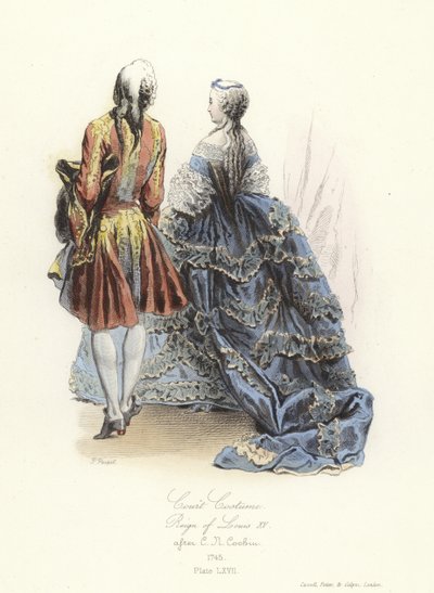 Costume de cour, règne de Louis XV de France - French School
