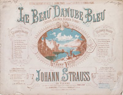 Couverture de la partition de la Valse du Danube Bleu - French School