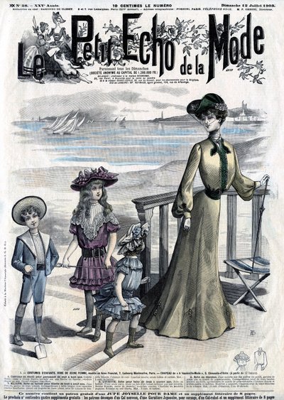 Couverture du magazine féminin Le Petit Echo de la Mode, n°28 du 12 juillet - French School
