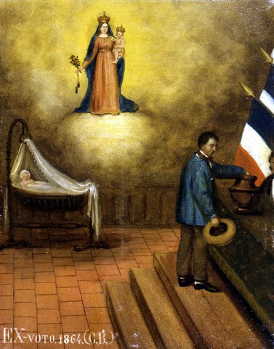 Berceau dans un bureau de vote - ex-voto, Musée de Jouques - French School