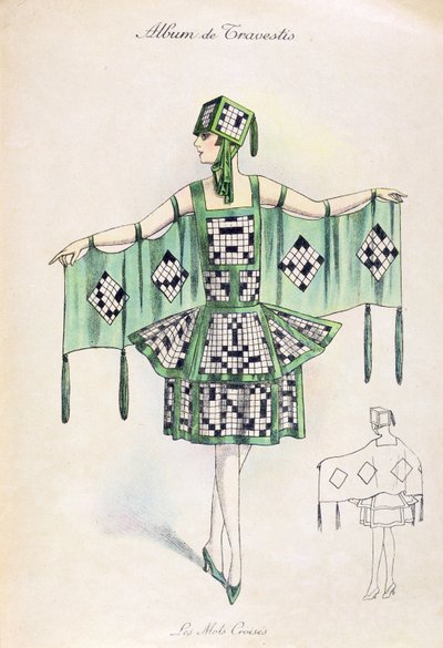 Costume de déguisement de mots croisés, vers 1920 - French School