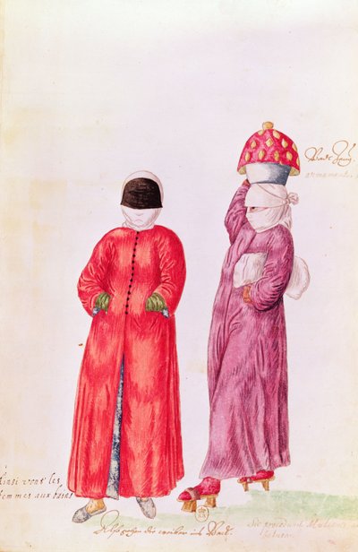 Us et costumes des pays orientaux et différents états de robe - femmes allant se baigner, 1513 - French School