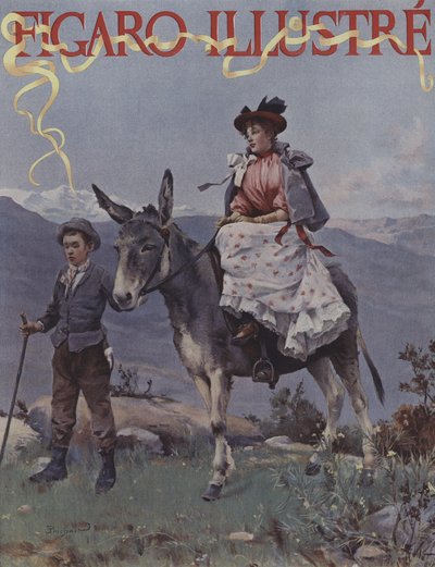 Dans la Montagne. Couverture du Figaro Illustré, septembre 1894 - French School