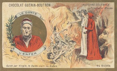 Dante Alighieri, connu sous le nom de « Dante » (1265-1321), poète, écrivain, penseur et homme politique florentin, auteur de « L