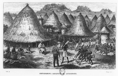 David Livingstone accueilli dans un village de la région des Grands Lacs en Afrique centrale - French School