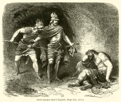 David épargne Saül à Engaddi - French School
