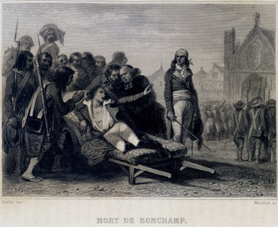 Mort de Bonchamp (1793) - dans "Révolution française" par Thiers. 19e siècle - French School