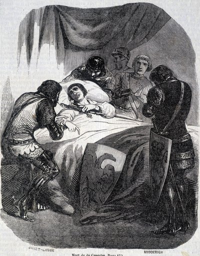Mort de Du Guesclin en 1380 - dans « Histoire de France » par L.-P. Anquetil - French School