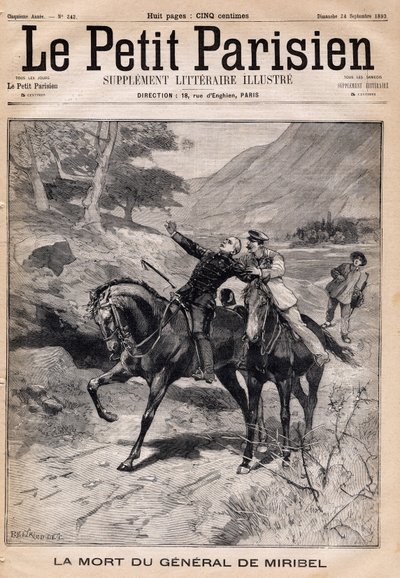 Mort du général Marie Joseph François de Miribel (1831-1893) d