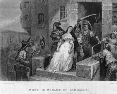 Mort de Marie Thérèse de Savoie Carignan (1749-1792), princesse de Lamballe (1792) - dans « Révolution française » par Thiers. 19e siècle - French School
