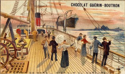 Pont sur le navire - French School