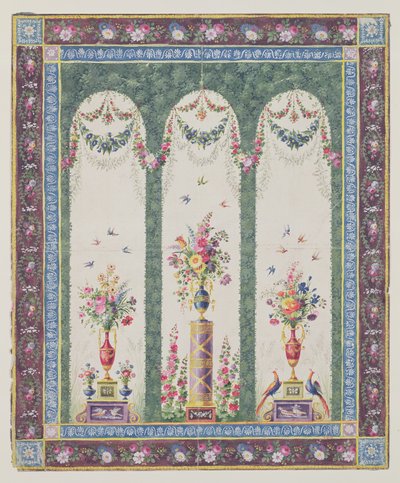 Conception décorative pour une tonnelle de jardin ou une loggia - French School