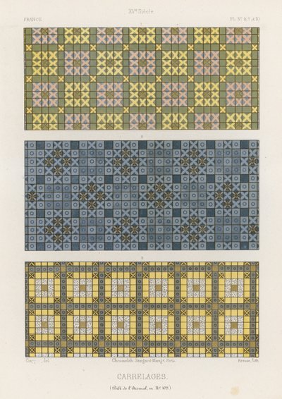 Carreaux décoratifs de la France du 15e siècle - French School