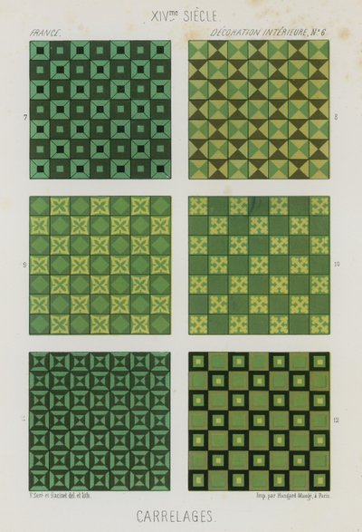 Carreaux décoratifs du 14e siècle - French School
