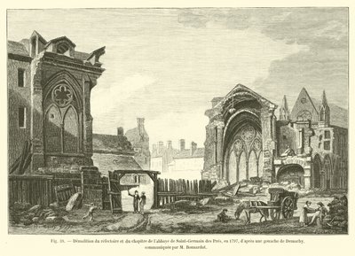 Démolition du réfectoire et du chapitre de l