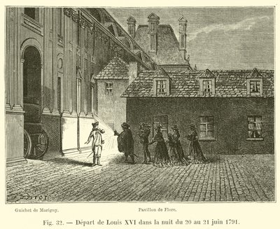 Départ de Louis XVI dans la nuit du 20 au 21 juin 1791 - French School