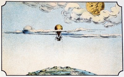 Départ pour la lune en ballon - dans "Voyage dans la lune" d