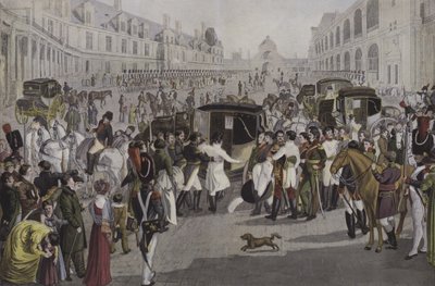 Départ de Napoléon de Fontainebleau, 20 avril 1814 - French School