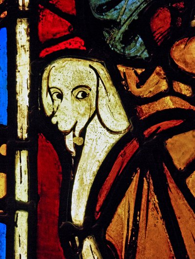 Un chien - dans le panneau de St Paul de la Chapelle du Château, Rouen? - French School