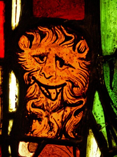 Un lion dans le panneau de St Pierre : de la Chapelle du Château, Rouen? - French School