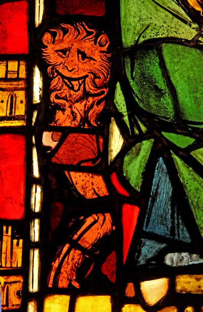 Un lion dans le panneau de St Pierre : de la Chapelle du Château, Rouen? - French School