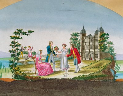 Conception pour une décoration de ventilateur. vers 1830 - French School