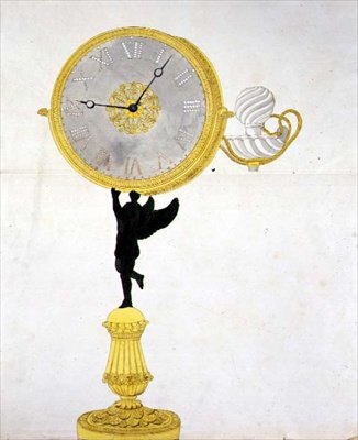 Conception pour une horloge en or moulu, vers 1825 - French School