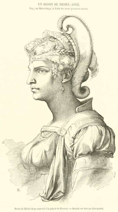 Dessin de Michel-Ange conservé à la galerie de Florence - French School