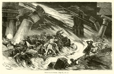 Destruction de Sodome (gravure) - French School