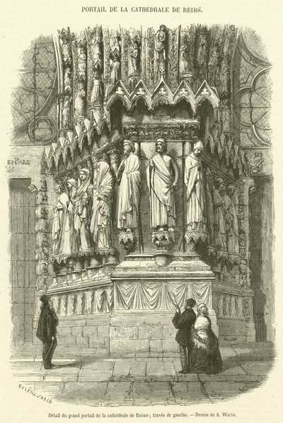 Détail du grand portail de la cathédrale de Reims, travée de gauche - French School