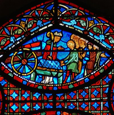 (détail) scènes de la vie de Saint Étienne : évêque et cercueil - French School