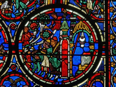 (détail) de la Passion : Christ accueilli à son entrée à Jérusalem - French School