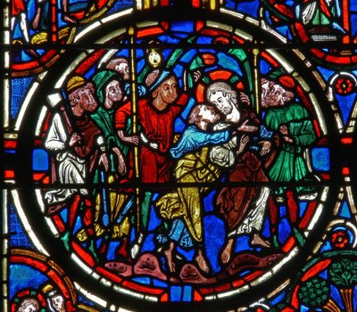 (détail) de la Passion : la trahison de Judas - French School