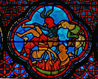 (détail) la parabole de Lazare et du riche : le riche en enfer - French School