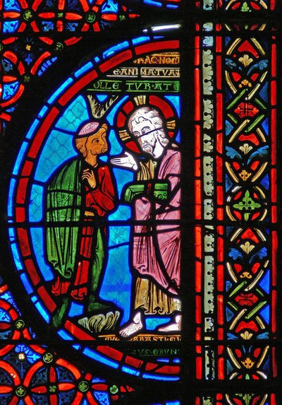 (détail) la parabole de Lazare et du riche : le riche avec le Christ - French School