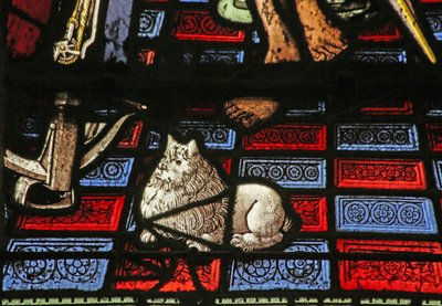 Détail du Martyre de Saint Sébastien - un chien - French School