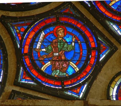 (détail) de la rosace est : Saint Pierre - French School