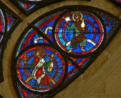 (détail) de la rosace est représentant deux anciens de l