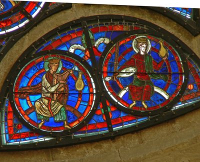 (détail) de la rosace est représentant deux anciens de l