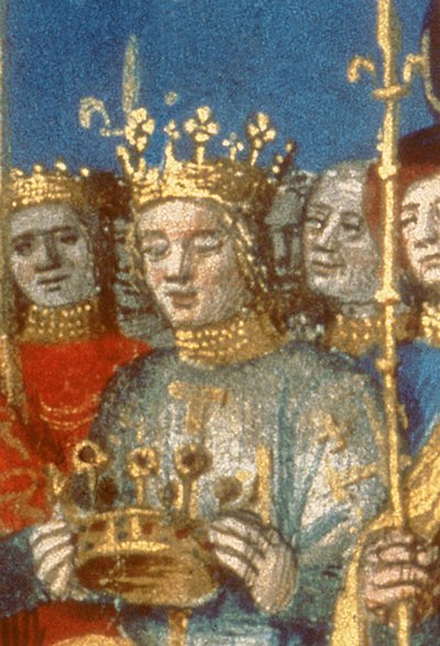 Couronnement de Louis VIII (1187-1226) et Blanche de Castille à Reims en présence du roi de Jérusalem (détail) - French School