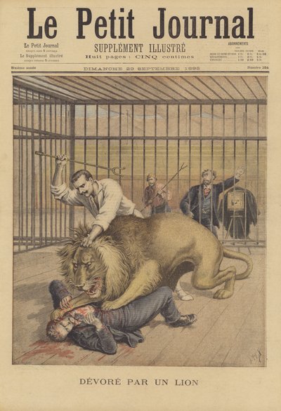 Dévoré par un lion - French School