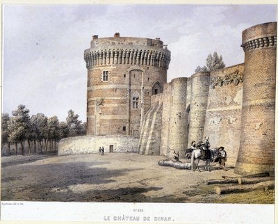 Château de Dinan - lithographie, fin XIXe siècle - French School
