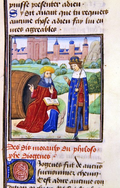 Diogène, de Histoire des Philosophes, fin du 15ème siècle - French School
