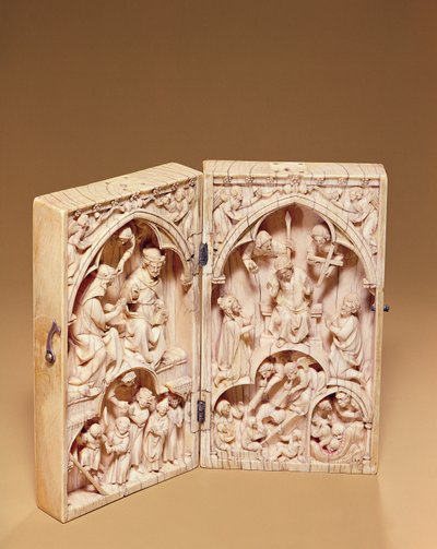 Diptyque avec le Couronnement de la Vierge et le Jugement dernier, vers 1260-70 - French School