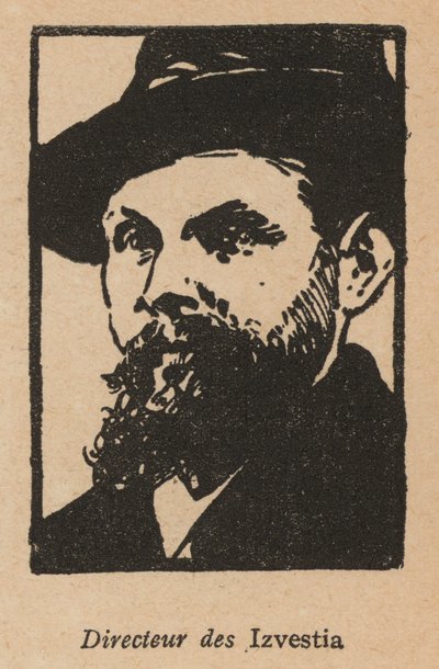 Directeur du journal soviétique Izvestia (litho) - French School