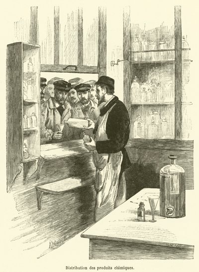 Distribution des produits chimiques (engraving) - French School