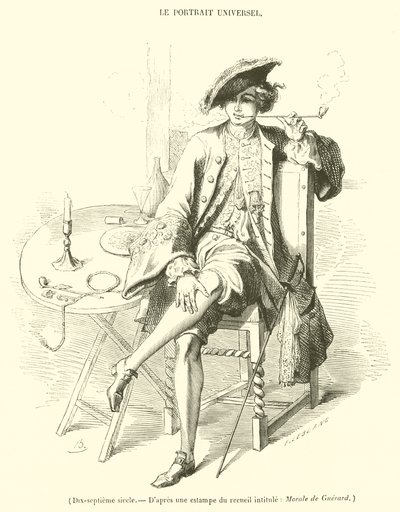 Dix-septieme siecle (engraving) - French School