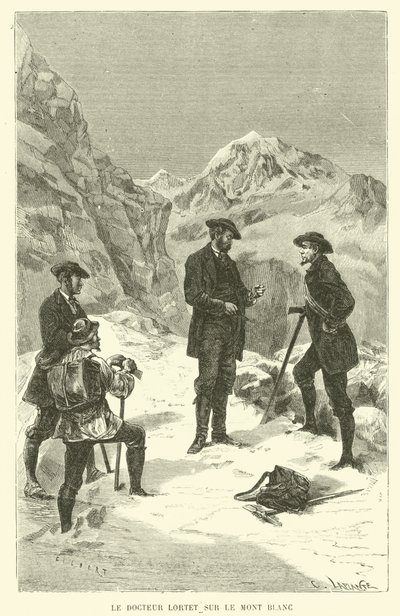 Docteur Lortet sur le Mont Blanc (gravure) - French School